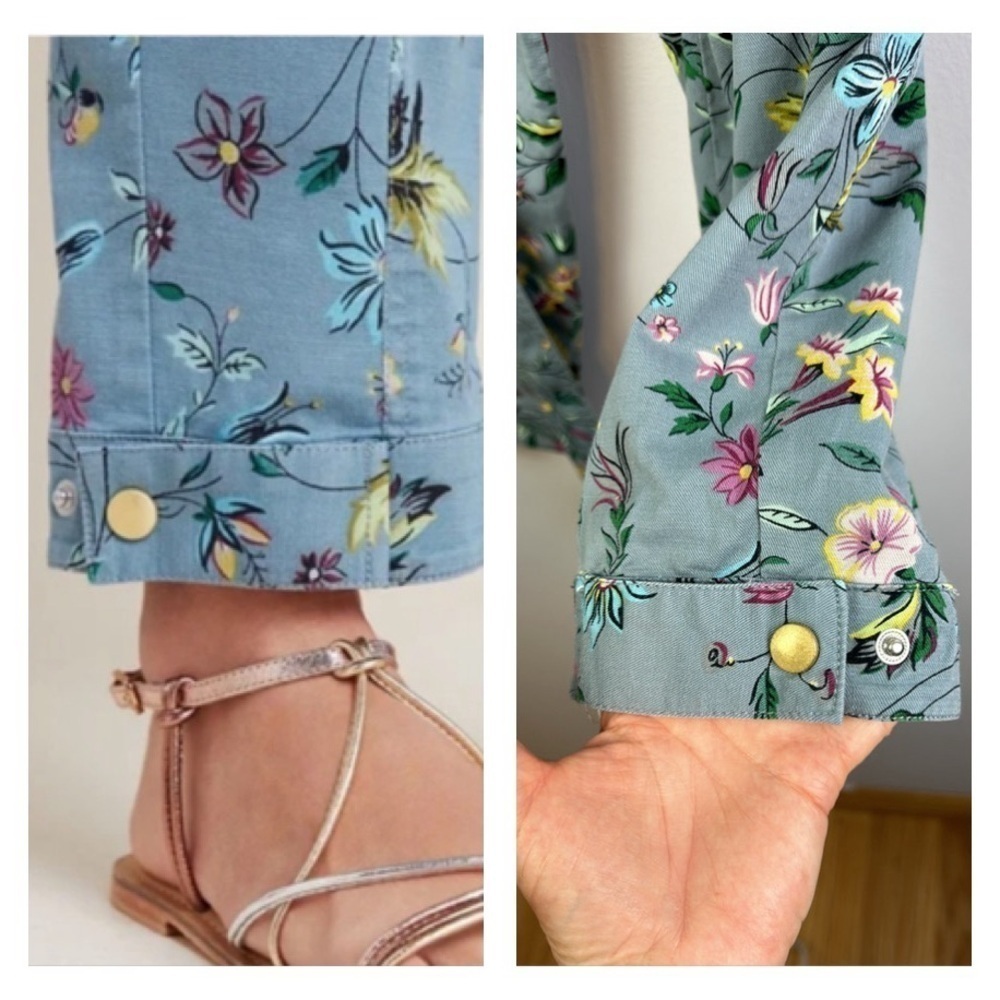 Anthropologie Victoria Floral Cargo Pants Size 8 High Waisted Belted Relaxed Fit - Picture 15 of 16